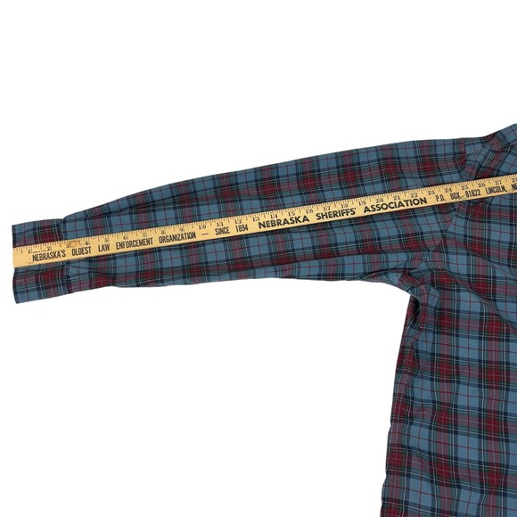 Polo Ralph Lauren EUC Plaid Button Down Men's XL Blue Red Classic Fit Stretch - Picture 9 of 11